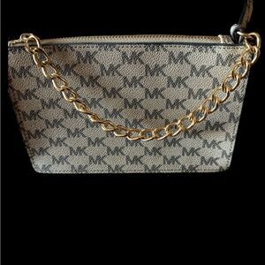 Michael Kors Signature Logo Chain Crossbody Bag Brown/Gold